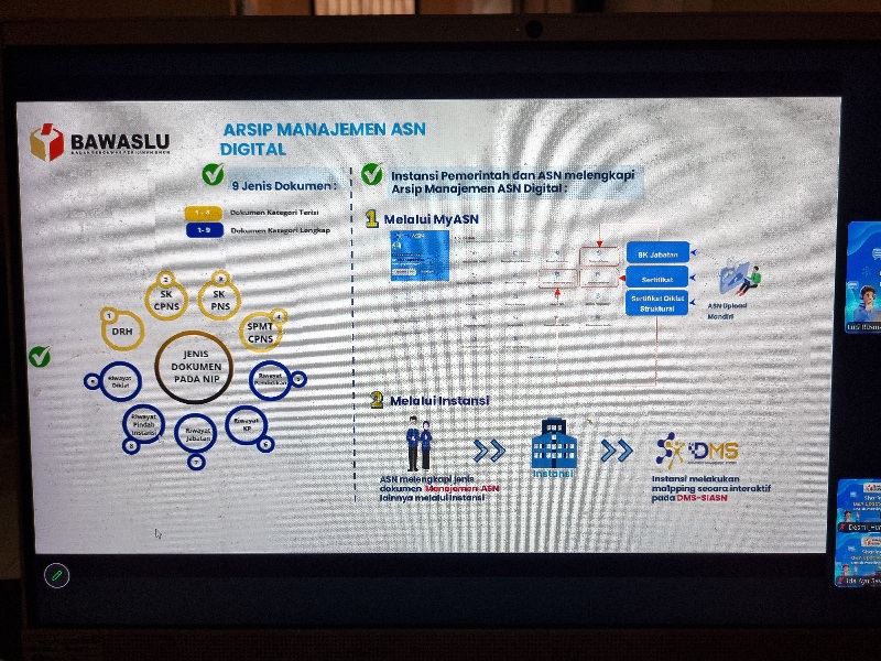 Pemaparan oleh Bagian Fasilitasi Kepegawaian Bawaslu RI