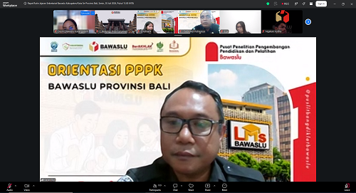 Rapat daring via zoom Bawaslu se-Provinsi Bali yang diikuti Bawaslu Karangasem