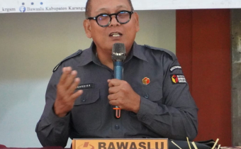 Ketua Bawaslu Karangasem, I Nengah Putu Suardika dalam acara Pelatihan Saksi di SKB