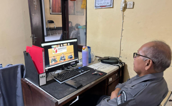 Ketua Bawaslu Karangasem mengikuti zoom rakor kelembagaan